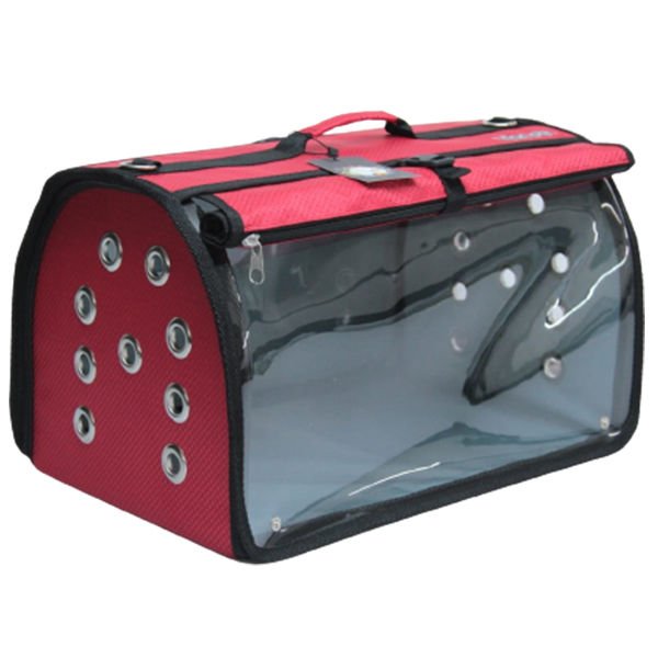 Leon Pet İki Fonksiyonlu Akustik Taşıma Çantası Kırmızı 32x48x28h Cm