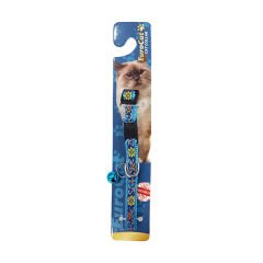 Euro Cat Kedi Boyun Tasması Çiçek Desenli Mavi 10 Mm 28 Cm