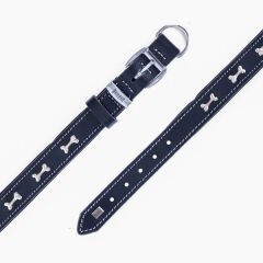 Doggie Comfort Deri Kemik Süslü Köpek Boyun Tasması Medium Siyah 2.5x37-45 Cm