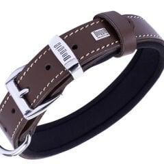 Doggie Comfort Deri Kemik Süslü Köpek Boyun Tasması Medium Kahverengi 2.5x37-45 Cm