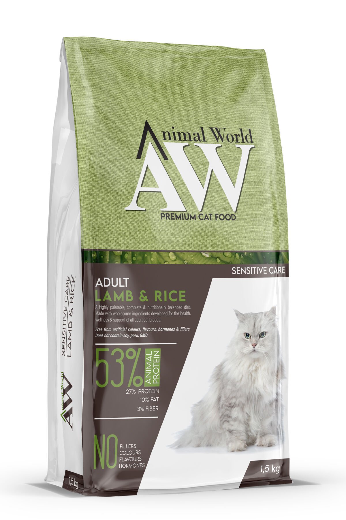 Animal World Kuzu Etli Yetişkin Kedi Maması 1.5 Kg