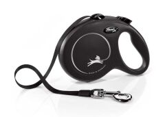 Flexi New Classic Şerit Otomatik Köpek Gezdirme Tasması Siyah L 8 mt