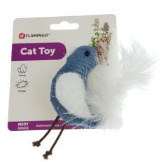 Flamingo Kedi Otlu ve Sesli Kuş Figürü Peluş Kedi Oyuncağı 20 Cm