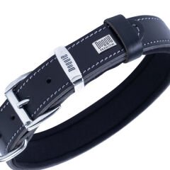 Doggie Comfort Deri Kemik Süslü Köpek Boyun Tasması Medium Siyah 3x42-50 Cm