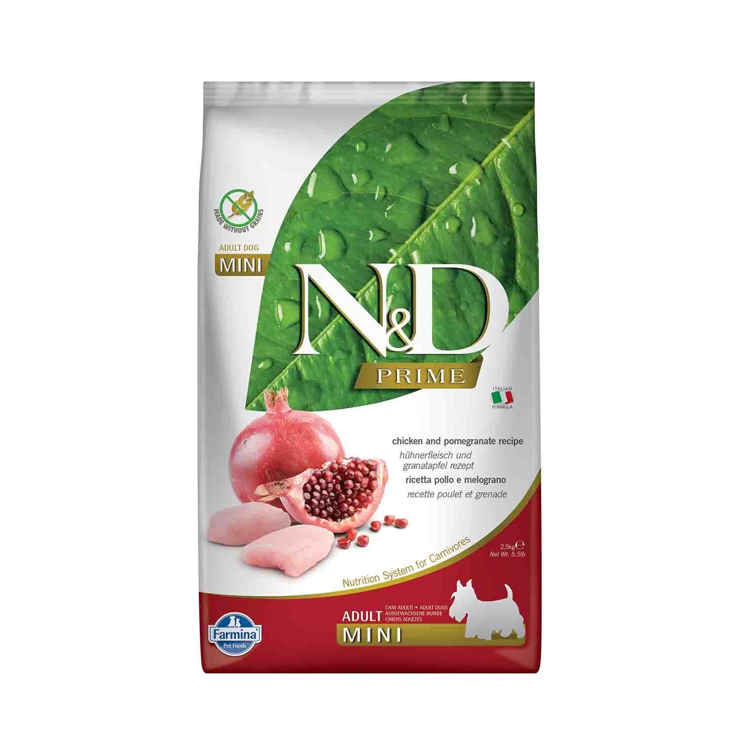 N&D Tahılsız Tavuklu Narlı Küçük Irk Yetişkin Köpek Maması 2,5 kg