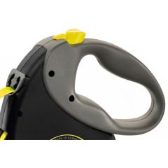Flexi Neon Reflektörlü Şerit Otomatik Köpek Gezdirme Tasması Large Siyah 8 Mt