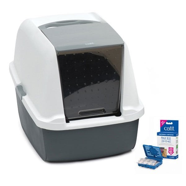 Catit Magic Blue Litter Box Regülar Kapalı Kedi Tuvaleti Gri 57x46.5x39 Cm