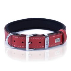 Doggie Comfort Deri Kemik Süslü Köpek Boyun Tasması Medium Kırmızı 3x42-50 Cm