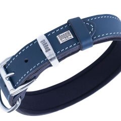 Doggie Comfort Deri Kemik Süslü Köpek Boyun Tasması Medium Mavi 3x42-50 Cm