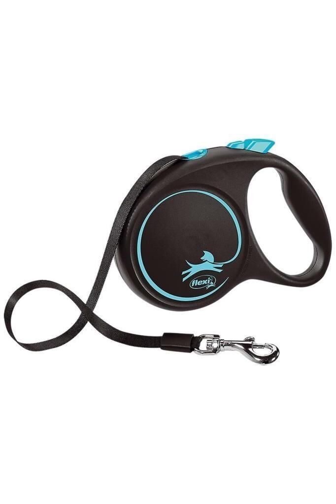 Flexi Black Design Mavi 5 mt Şerit Otomatik Tasma Medium