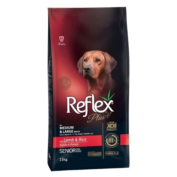 Reflex Plus Kuzulu Orta ve Büyük Irk Yaşlı Köpek Maması 15 Kg