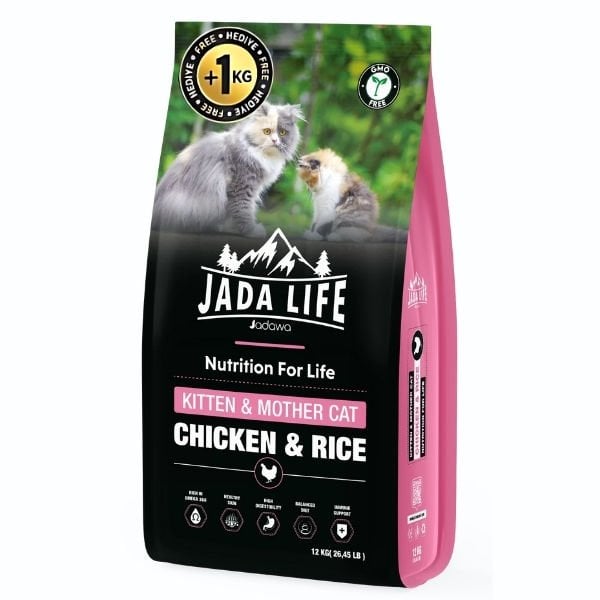 Jadawa Jada Life Premium Kitten & Mother Tavuklu Yavru ve Anne Kedi Maması 12 Kg +1 Kg Hediyeli