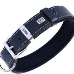 Doggie Comfort Deri Kemik Süslü Köpek Boyun Tasması Large Siyah 3.5x52-60 Cm