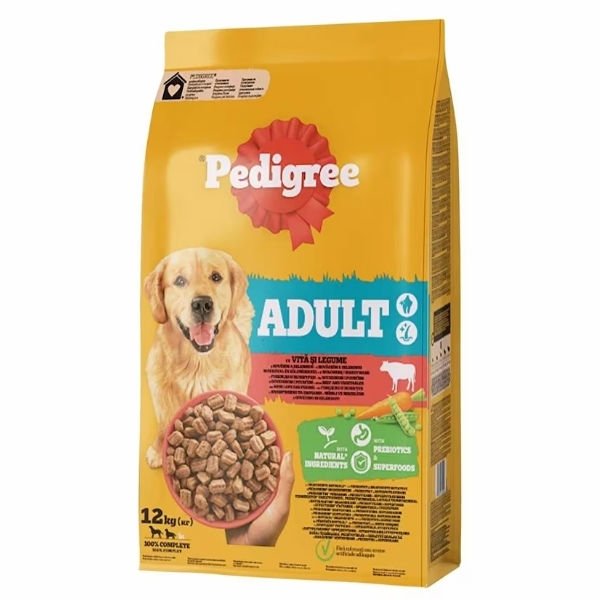 Pedigree Adult Sığır Etli ve Sebzeli Yetişkin Köpek Maması 12 Kg