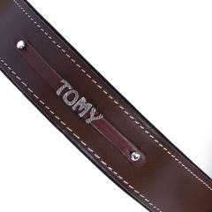 Doggie Konfor Deri İsimlikli Köpek Boyun Tasması Small Kahverengi 4x47-55 Cm
