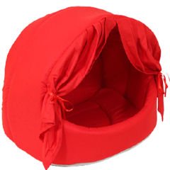 Petpretty Vp-1551 Perdeli Kumaş Yuva Kırmızı 40X50X36h Cm