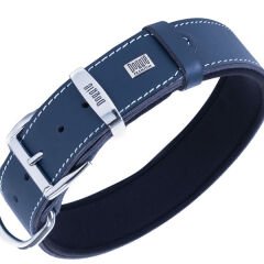 Doggie Comfort Deri Kemik Süslü Köpek Boyun Tasması Large Mavi 3.5x52-60 Cm