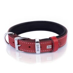 Doggie Konfor Deri Köpek Boyun Tasması Medium Kırmızı 2.5x37 45 Cm