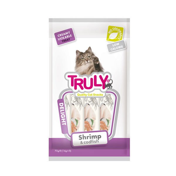 Truly Karides ve Morina Balıklı Sıvı Kedi Ödül Maması 14 Gr 5 Adet