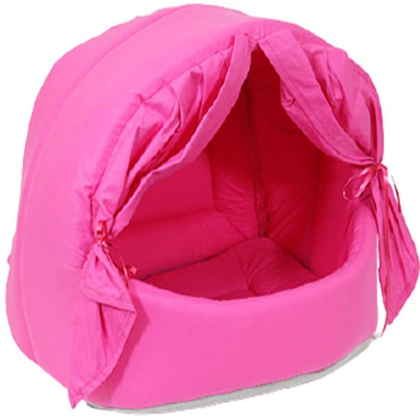 Petpretty Vp-1552 Perdeli Kumaş Yuva Pembe 40X50X36h Cm