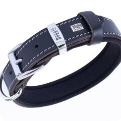 Doggie Konfor Deri İsimlikli Köpek Boyun Tasması Medium Siyah 2.5x37-45 Cm