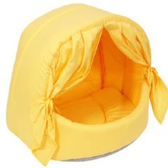 Petpretty Vp-1553 Perdeli Kumaş Yuva Sarı 40X50X36h Cm