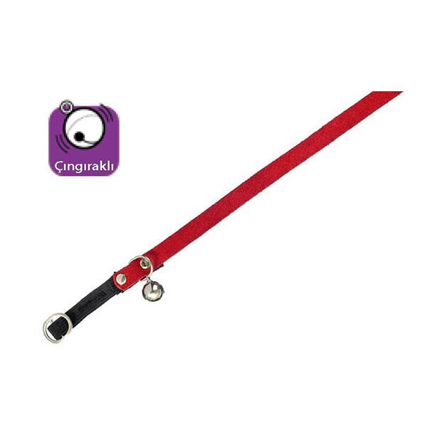 Karlie Kadife Kedi Boyun Tasması Çıngıraklı 30 Cm Kırmızı