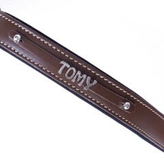 Doggie Konfor Deri İsimlikli Köpek Boyun Tasması Medium Kahverengi 2.5x37-45 Cm