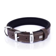 Doggie Konfor Deri İsimlikli Köpek Boyun Tasması Medium Kahverengi 2.5x37-45 Cm