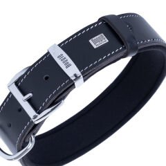 Doggie Comfort Deri Kemik Süslü Köpek Boyun Tasması Medium Siyah 4x52-60 Cm