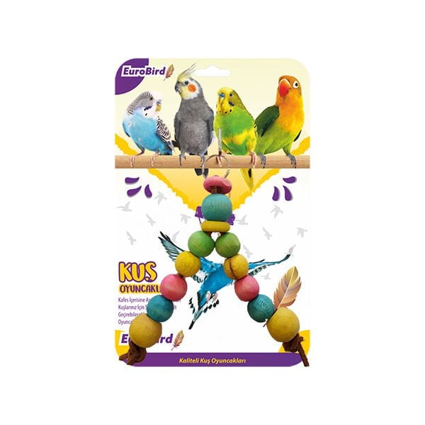 Euro Bird V Şekilli Boncuklu Kuş Oyuncağı Small Renkli