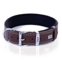 Doggie Comfort Deri Kemik Süslü Köpek Boyun Tasması Medium Kahverengi 4x52-60 Cm