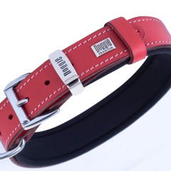 Doggie Konfor Deri İsimlikli Köpek Boyun Tasması Medium Kırmızı 3x42-50 Cm