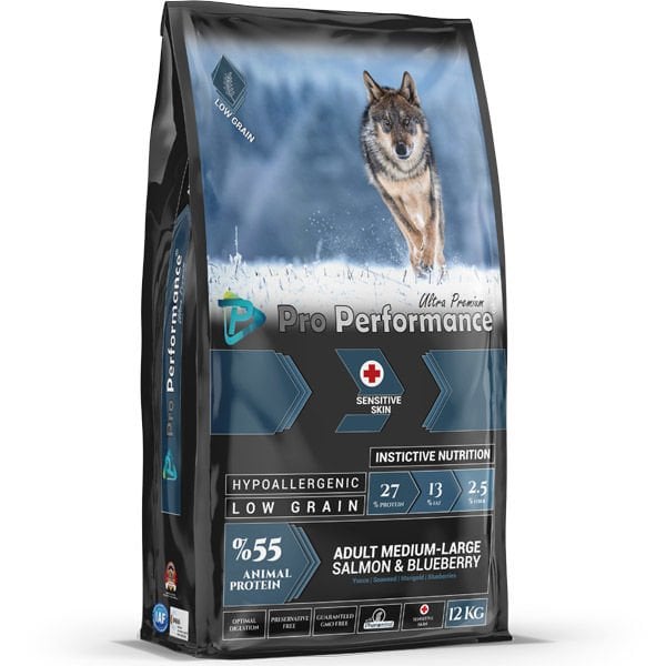 Pro Performance Somonlu ve Yaban Mersinli Orta ve Büyük Irk Yetişkin Köpek Maması 12 Kg