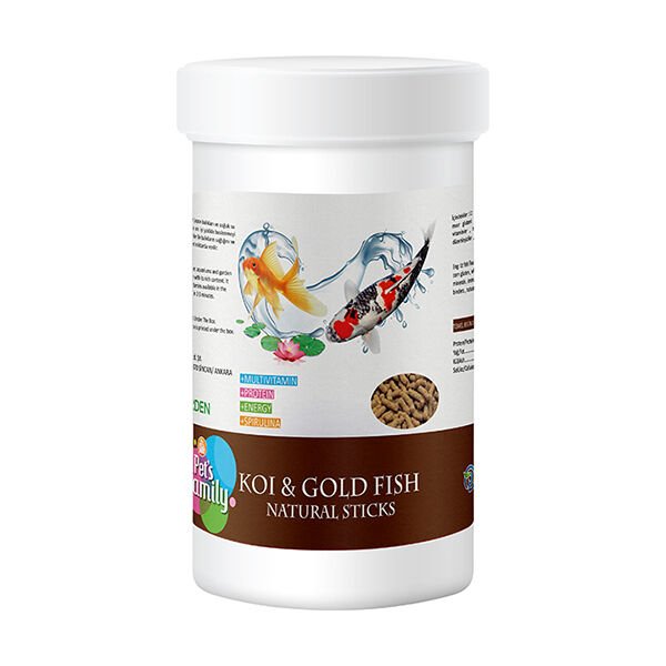 Pets Family Koi ve Gold Fish Naturel Sticks Japon Balık Yemi 1 Lt 100 Gr