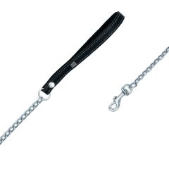 Doggie Comfort Deri Zincirli Köpek Gezdirme Tasması Medium Siyah 2x110 Cm