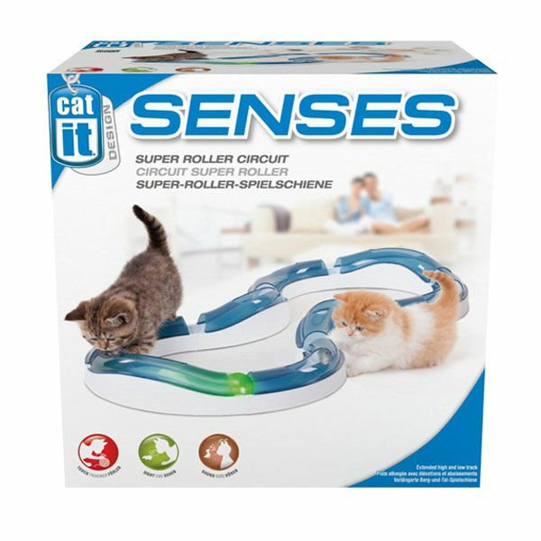 Catit 8 Parcalı Işıklı ve Toplu Kedi Oyun Çemberi Mavi