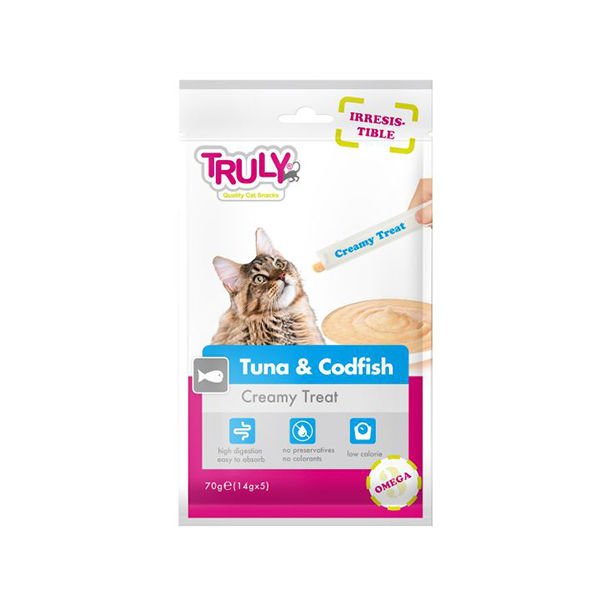 Truly Ton Balıklı ve Morina Balıklı Sıvı Kedi Ödülü 5 Adet 14 Gr