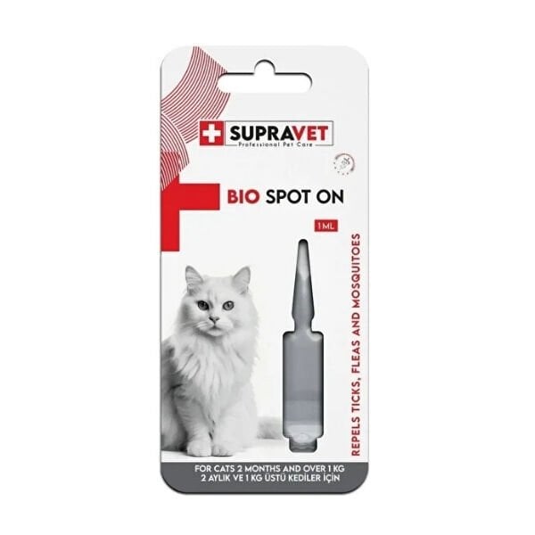 Supravet Bit Pire ve Kene Önleyici Kedi Deri ve Tüy Bakım Yağı 1 Ml