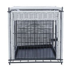 Trixie Dekoratif Rattan Köpek Kafesi Açık Gri Medium 58x60x77 Cm