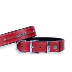 Doggie Konfor Deri İsimlikli Köpek Boyun Tasması Large Kırmızı 3.5x52-60 Cm