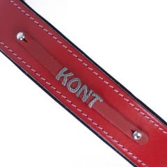 Doggie Konfor Deri İsimlikli Köpek Boyun Tasması Large Kırmızı 3.5x52-60 Cm