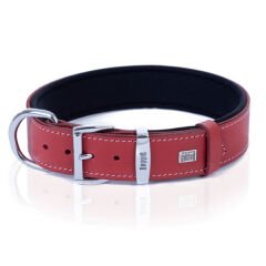 Doggie Konfor Deri İsimlikli Köpek Boyun Tasması Large Kırmızı 3.5x52-60 Cm