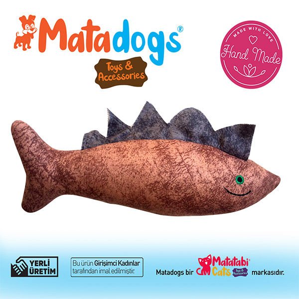 Mata Dogs Spino Balık Şekilli Köpek Oyuncağı Turuncu 25 Cm