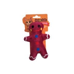 PetzzCats Many Matatabi ve Çıngırak Sesli Peluş Kedi Oyuncağı Bordo 15x9 Cm
