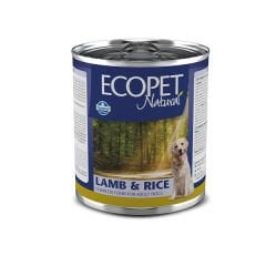 Ecopet Natural Kuzu Etli ve Pirinçli Yetişkin Köpek Konservesi 300 Gr