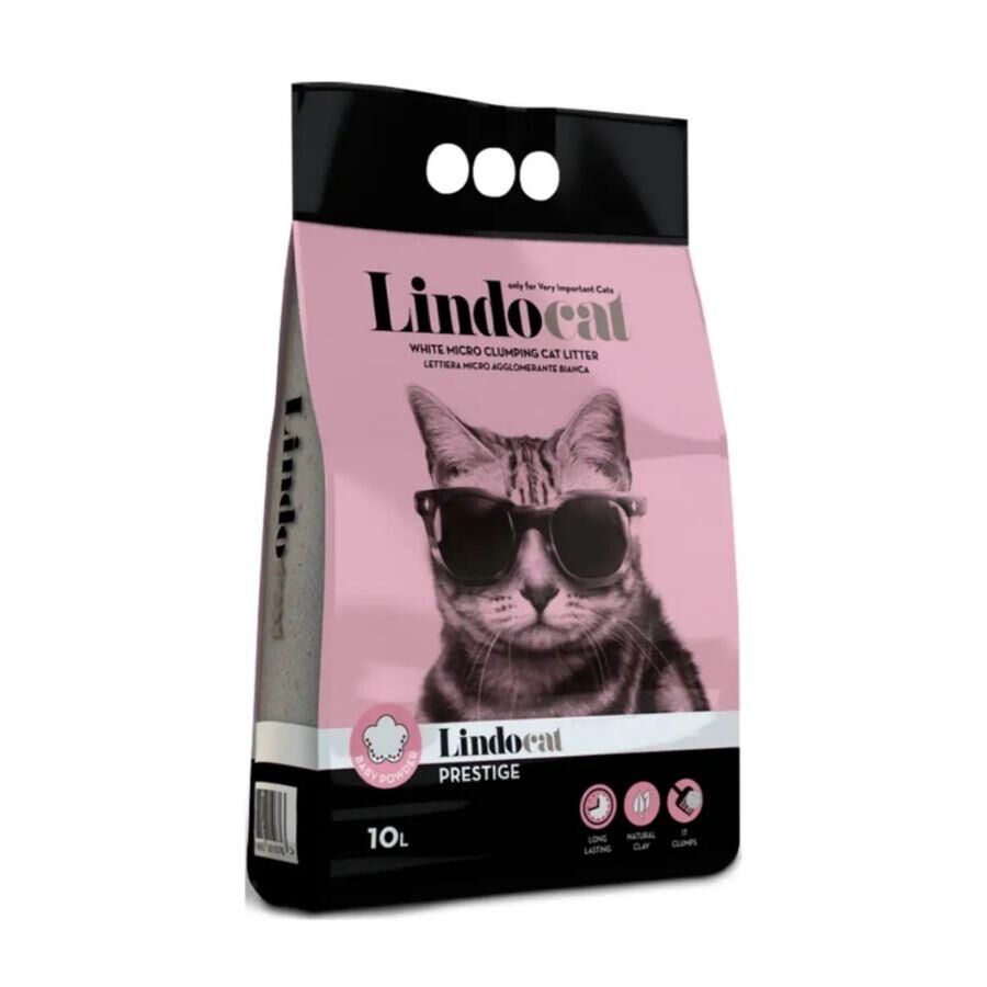 Lindocat Prestige Bebek Pudra Kokulu Topaklanan İnce Taneli Bentonit Kedi Kumu 10 Lt