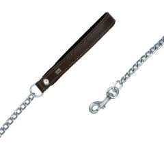 Doggie Comfort Deri Zincirli Köpek Gezdirme Tasması Medium Kahverengi 3x110 Cm