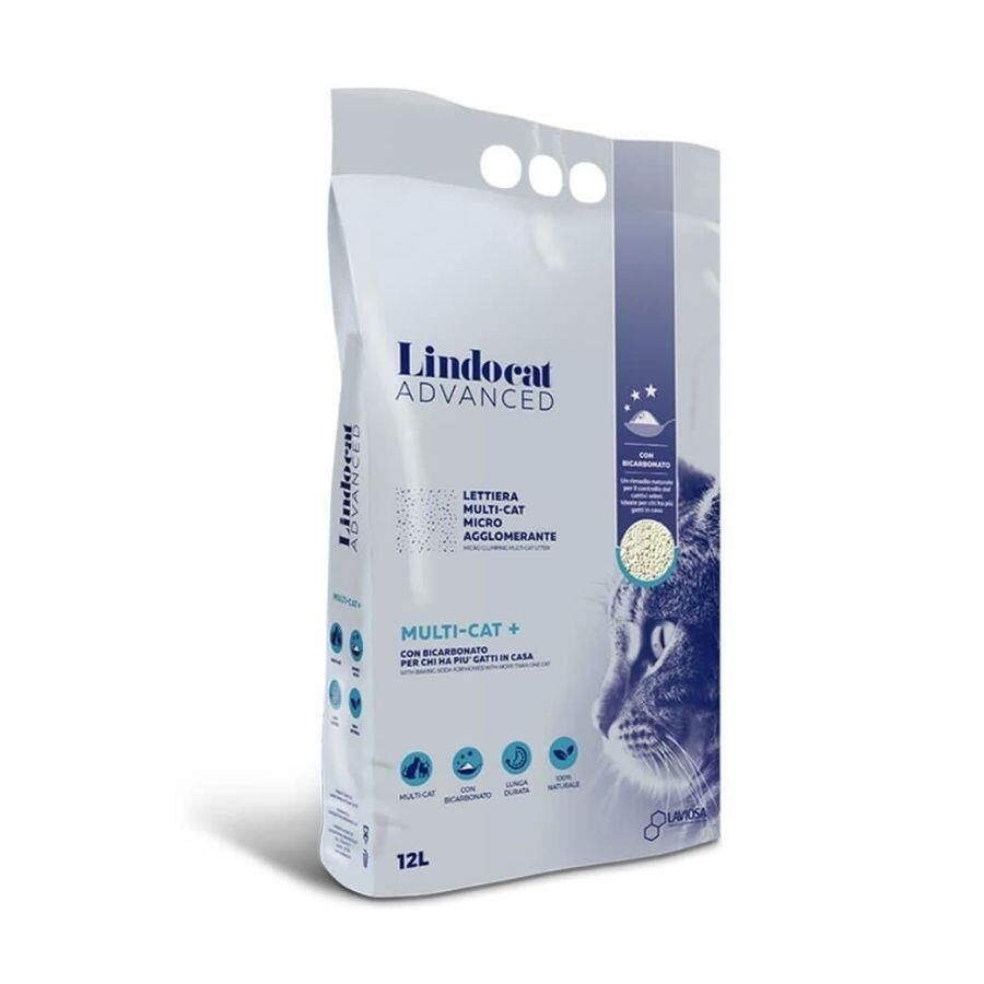 Lindocat Advanced Multicat Koku Önleyici ve Ekstra Güçlü Topaklanan İnce Taneli Kedi Kumu 12 Lt