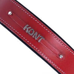 Doggie Konfor Deri İsimlikli Köpek Boyun Tasması Medium Kırmızı 3.5x47-55 Cm